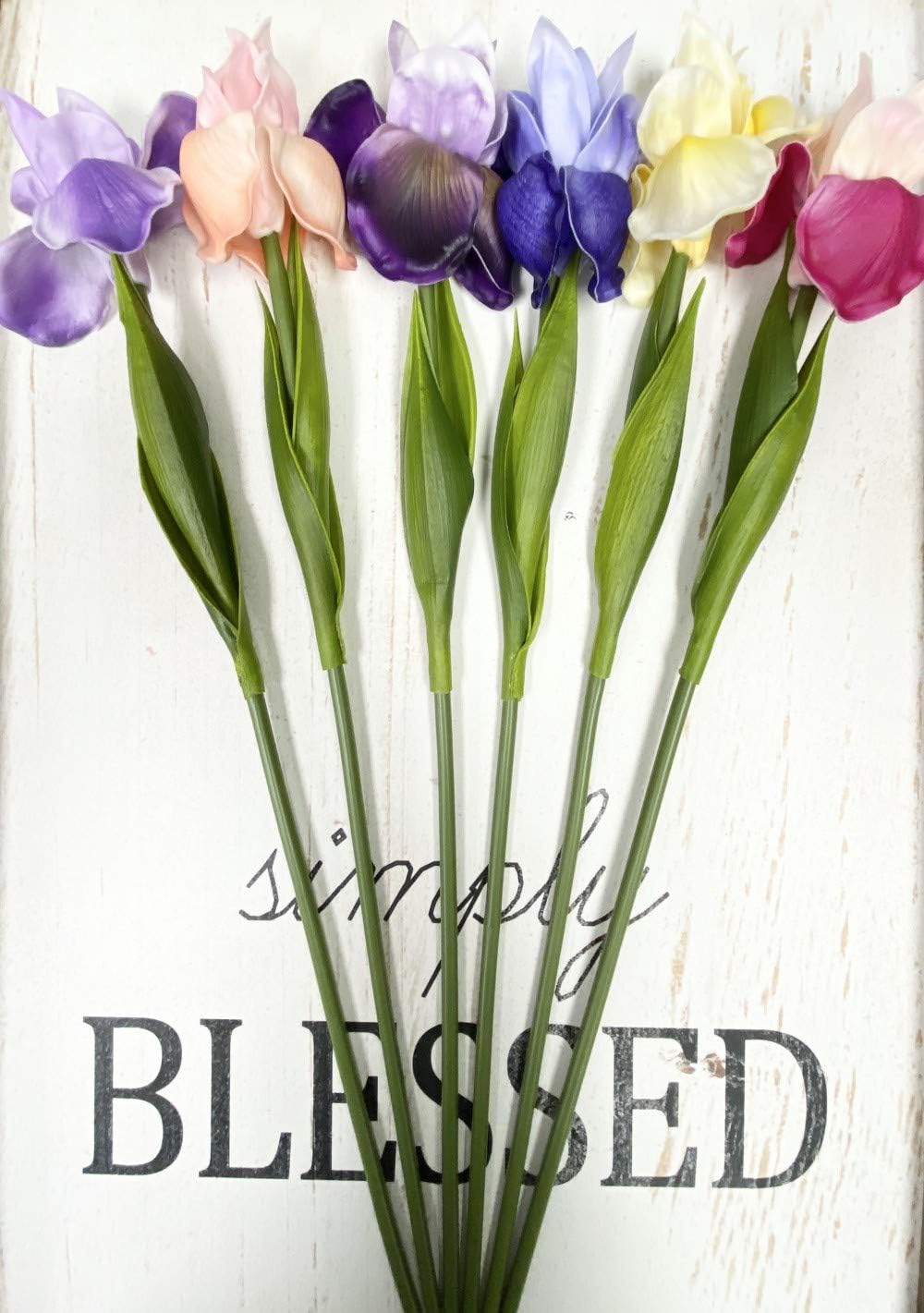 Angel Isabella Artificial Flowers - 16" Iris Artificial Flowers for Decoration in Wedding Flowers Bouquets, Flower Vases, Arrangements