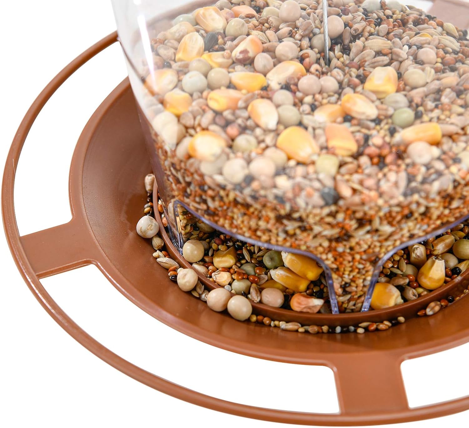 Hanizi Bird Feeder Outdoor Hanging for Wild Bird Seed, Brown