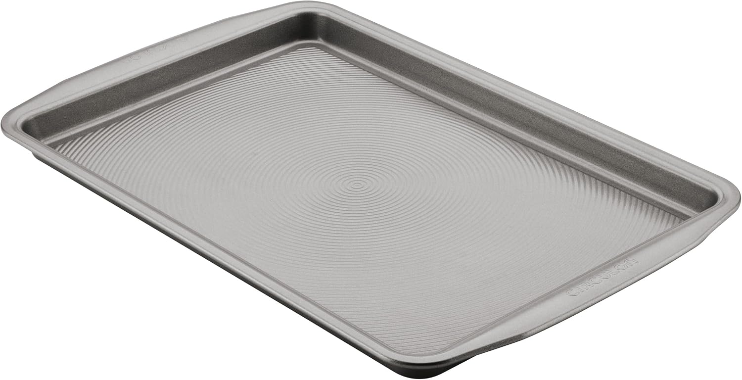Circulon Bakeware Nonstick Cookie Pan Set, Cookie Sheets for Baking, 2-Piece, Gray