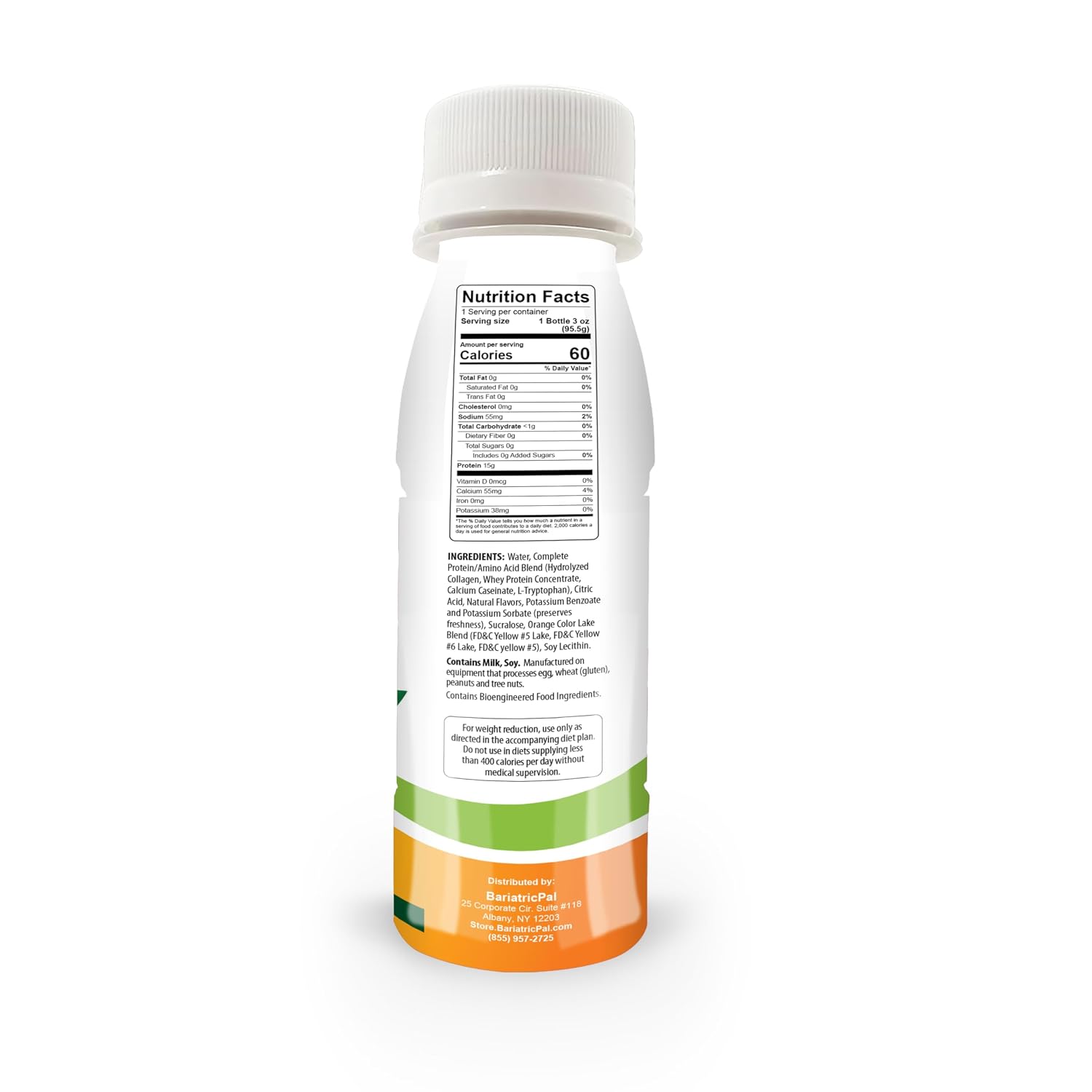 BariatricPal 15g Ready-to-Drink Whey Protein & Collagen Shots - Orange (12 Bottles)