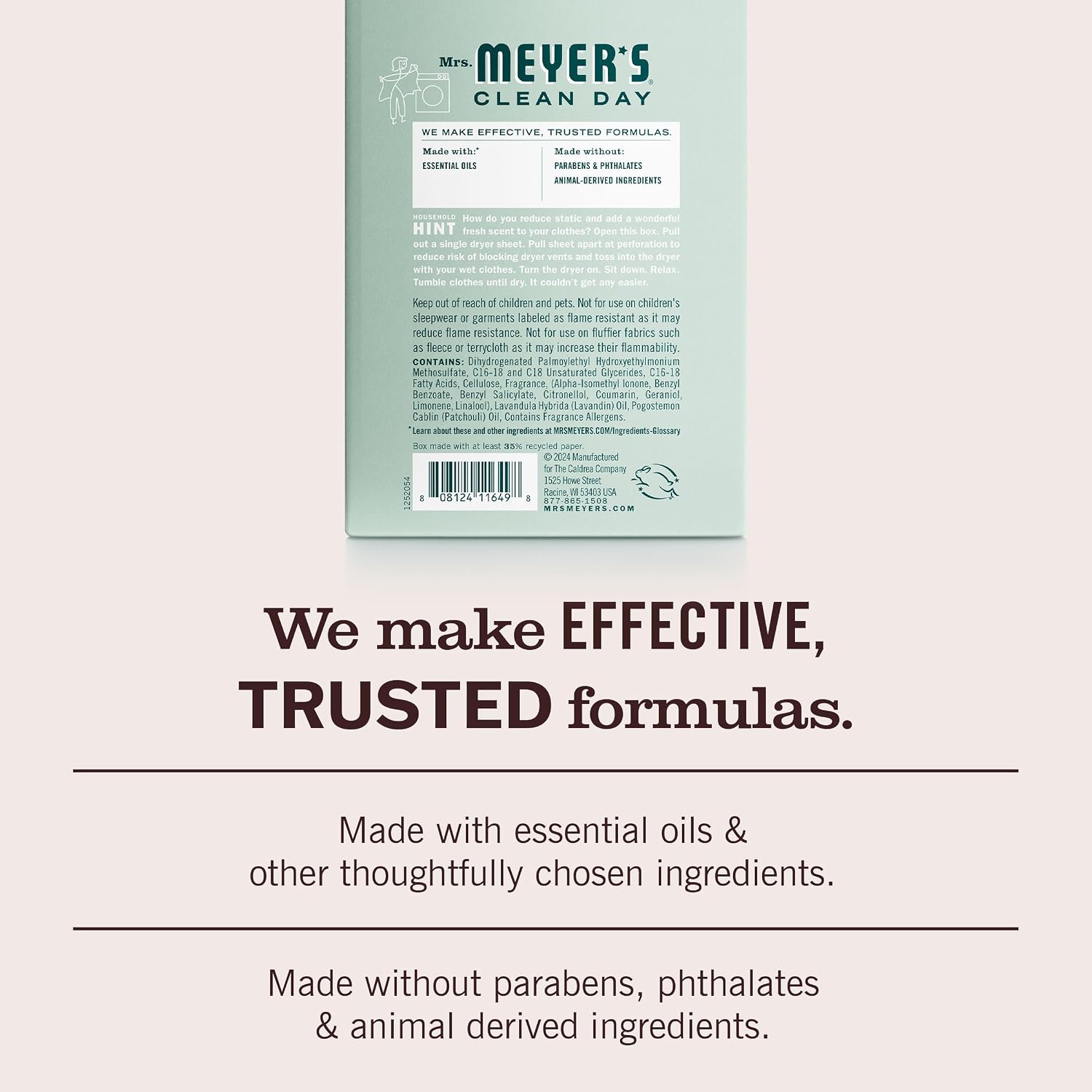 MRS. MEYER'S CLEAN DAY Dryer Sheets, Lavender, 80 ct