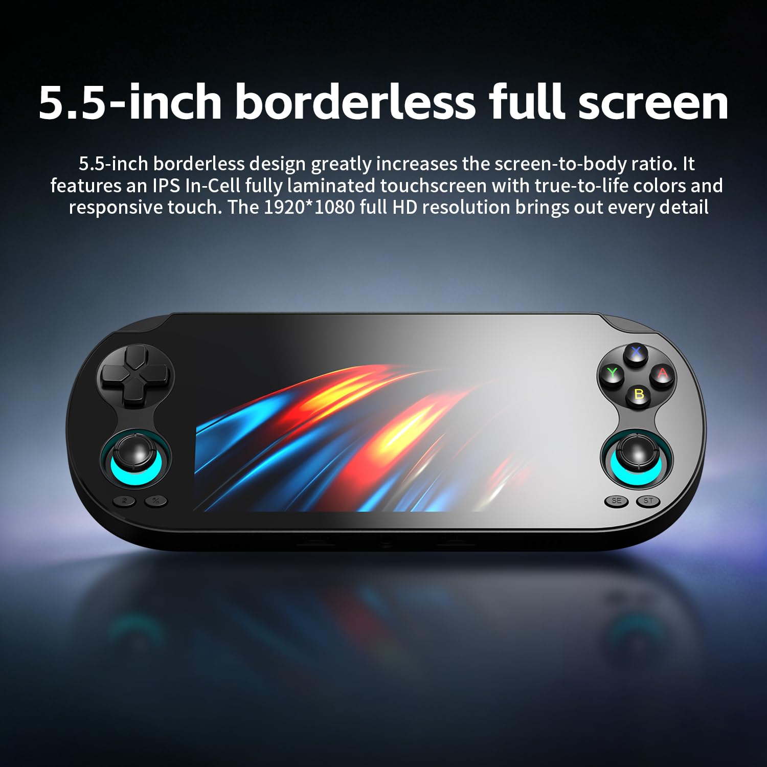 Aivuidbs RG VITA PRO Handheld Game Console RK3576 RGVITA PRO Dual OS Android 14 and Linux System 5.5" IPS INCELL touchscreen 5000mAh Supports WiFi Bluetooth HDMI NEW-RGVITA PRO-Black