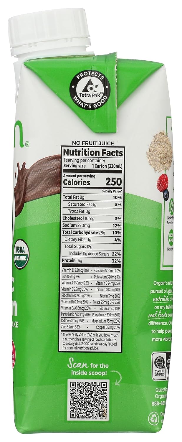 ORGAIN Organic Creamy Chocolate Fudge Drink, 11 FZ
