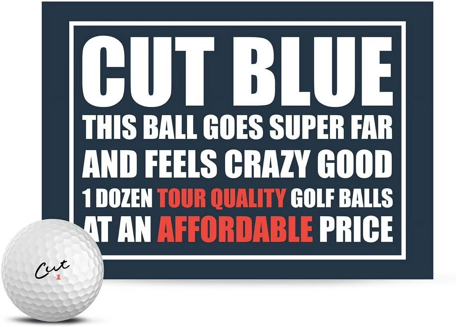 Cut Blue Golf Balls, 4 Piece Urethane (One Dozen)