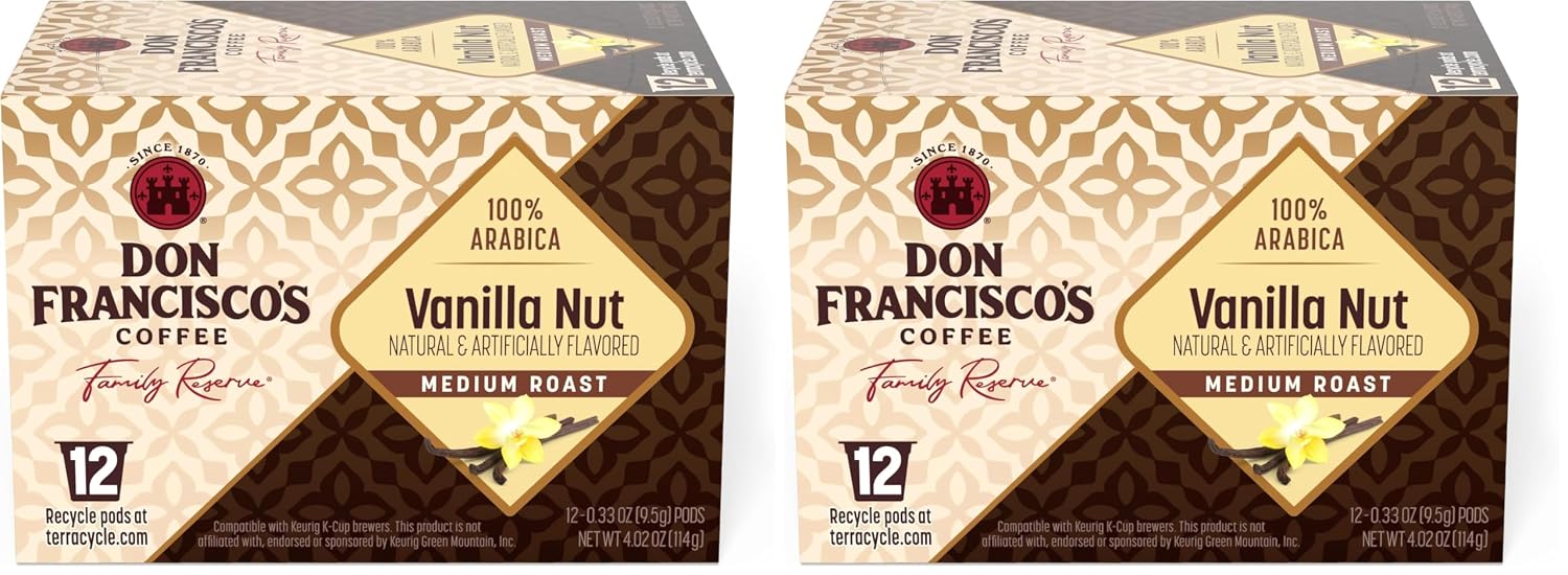 Don Francisco's Hawaiian Hazelnut Coffee Pods, Medium Roast, 24ct | Compatible with Keurig Coffee Pod Brewers, 100% Arabica Coffee, Convenient Single Serve Brewing, Fresh Brew in Every Cup