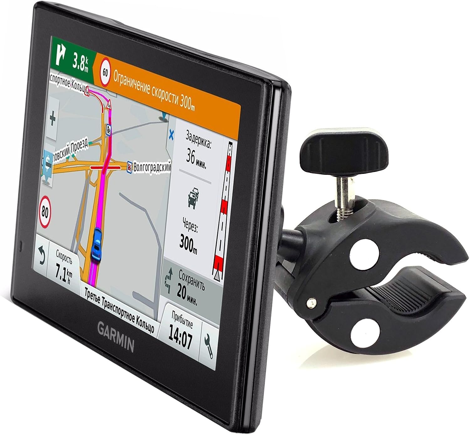 HeavyDuty Bike Motorcycle Clamp Mount Holder for Garmin Drive Smart 5-7"GPS | 5 5LMT EX 50 51 51EX 55 55 55 60 60LMT 61 61 61 65 65LMT 7 7LMT 7LMT-S