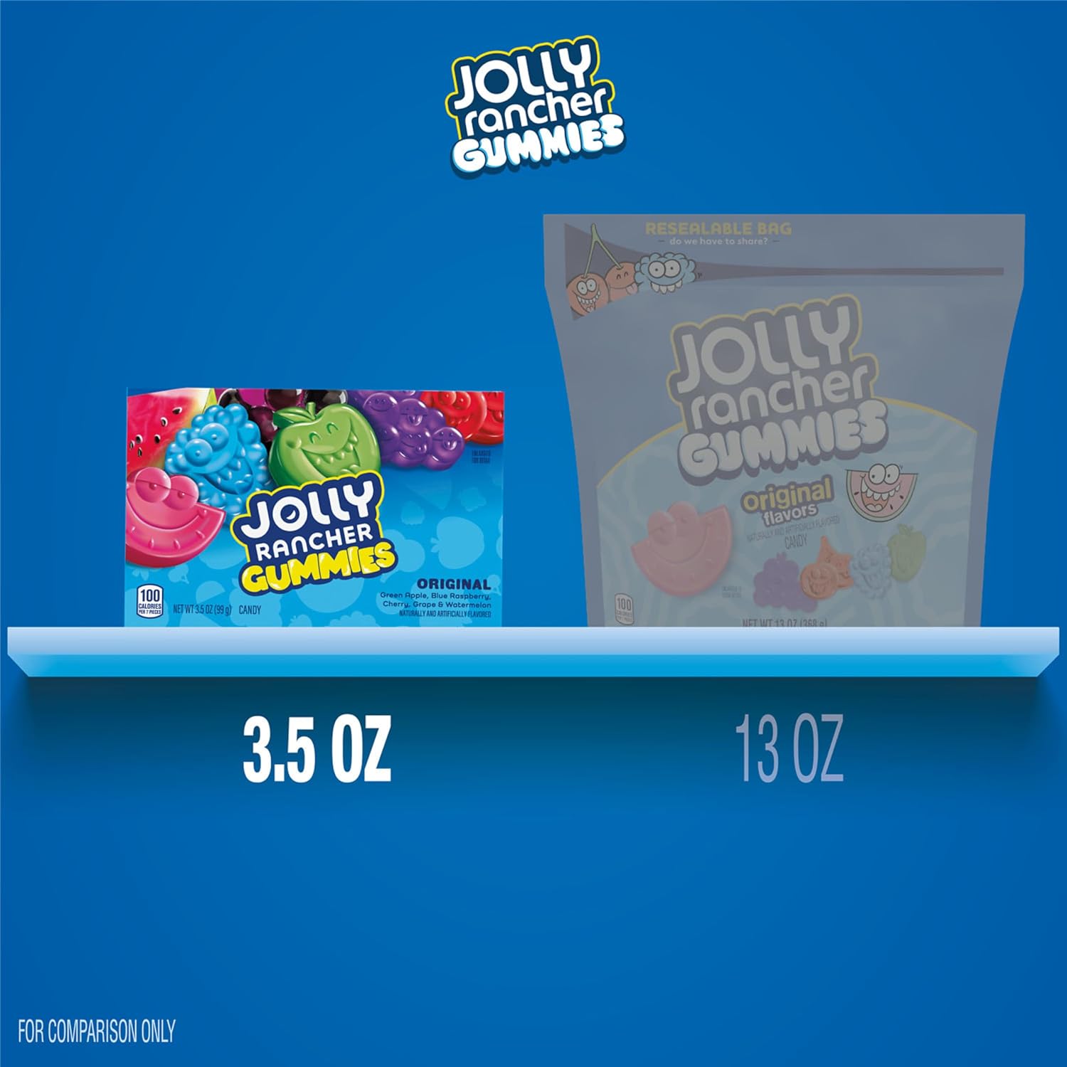 JOLLY RANCHER Gummies Original Fruit Flavored Gummy Candy Box, 3.5 oz