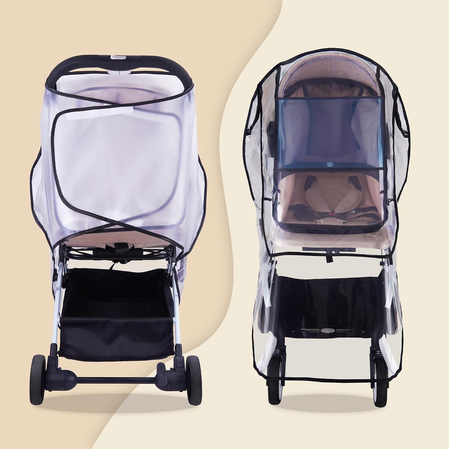 Bemece Stroller Rain Cover, Universal Stroller Accessory, Baby Travel Weather Shield, Windproof and Waterproof, Protect from Dust and Snow