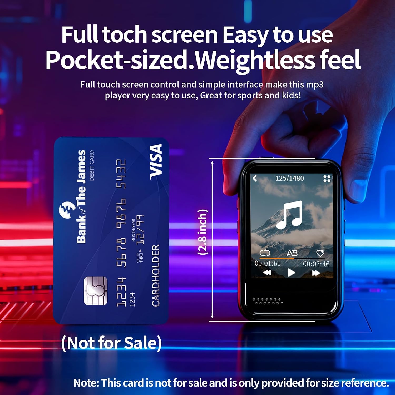 MP3 Player with Bluetooth, Mini MP3 Player with Speaker, Built-in Micro SD Card Slot, Portable Music Player with FM Radio, Video, Voice Recorder