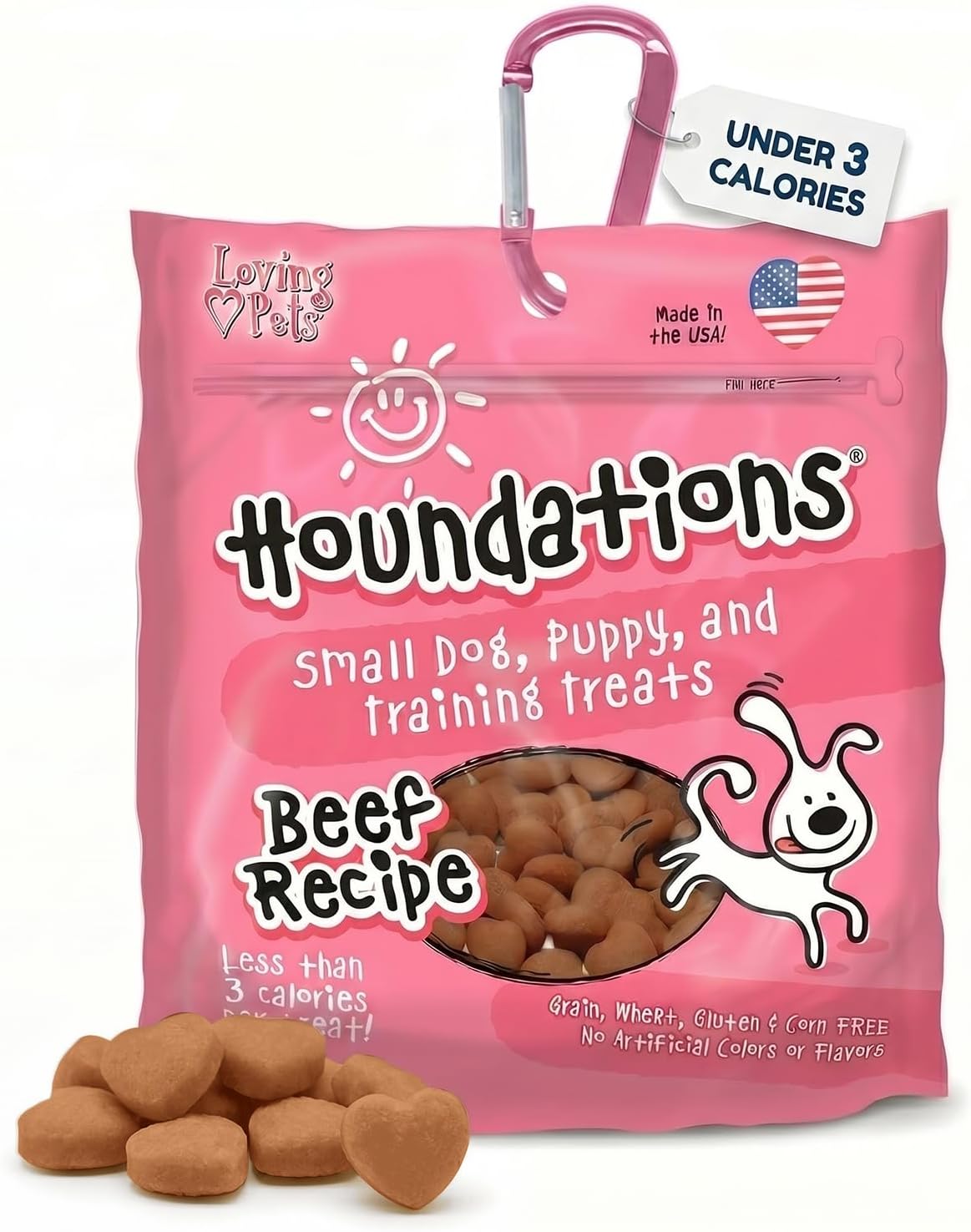 Loving Pets Houndations Chicken Dog Training Treats | All Natural | 2.6 Calories Per Treat | Grain-Free, Wheat-Free, Gluten-Free & Corn-Free | for Small Dogs & Puppies, 4 oz