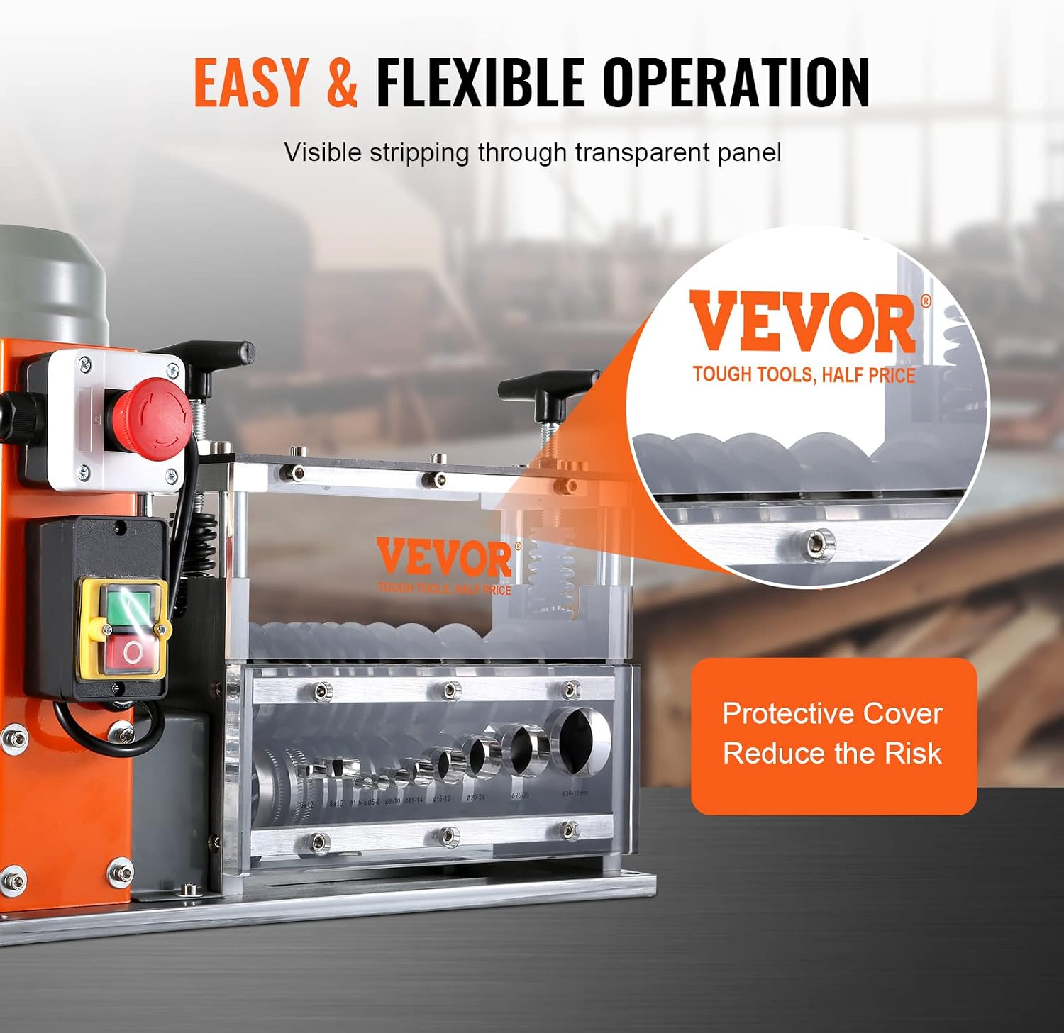 VEVOR Wire Stripping Machine 0.06-1.5 inch, 11 Channels 10 Blades