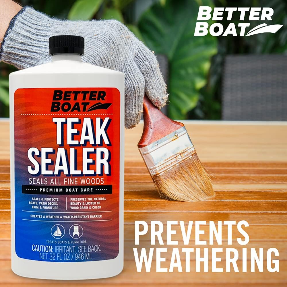 Teak Cleaner and Brightener for Wood, Teak Oil or Sealer for Boats, Indoor