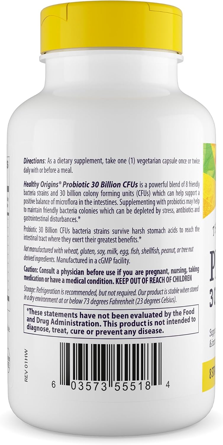 Healthy Origins Probiotic 30 Billion CFUs, 60 Veggie Caps