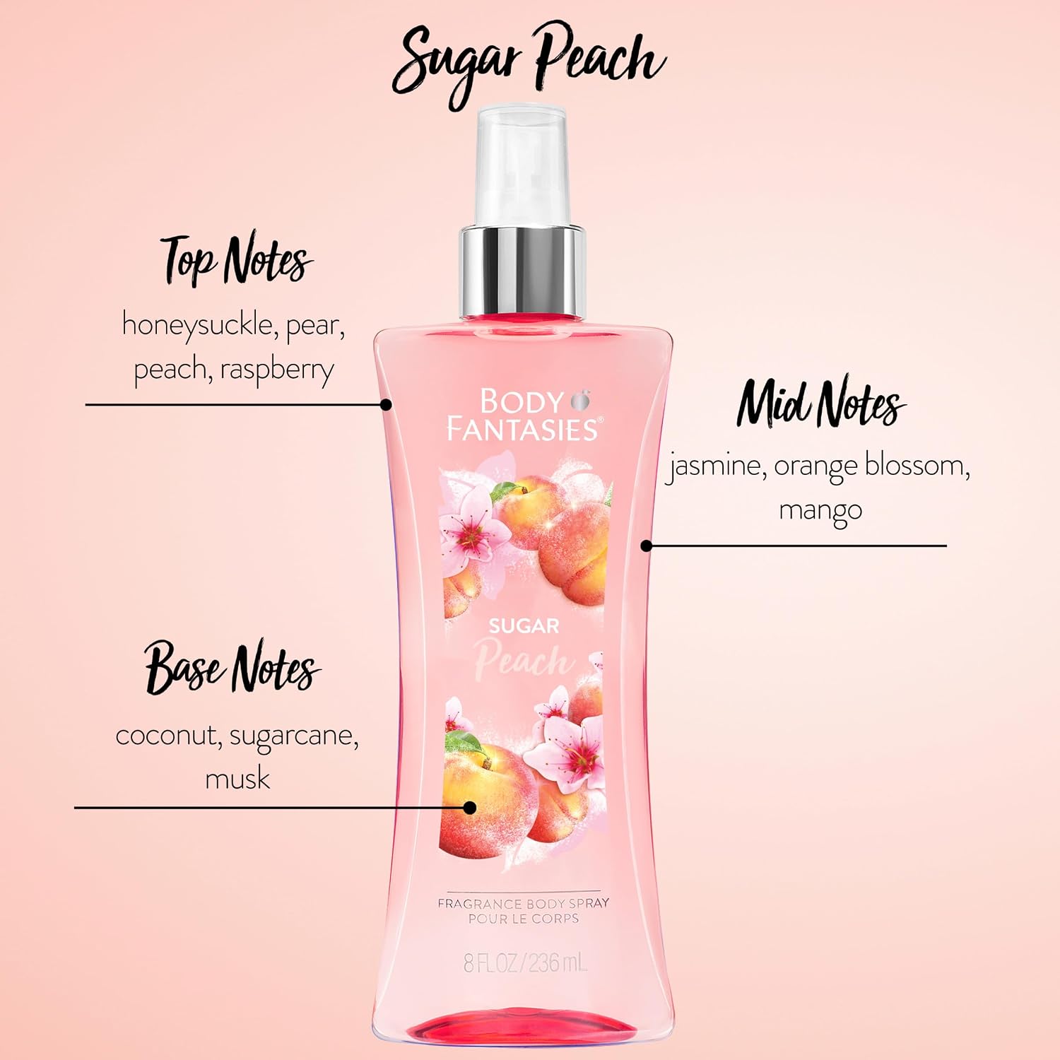 Body Fantasies Signature Fragrance Body Spray, Fresh White Musk, 8 Fluid Ounce