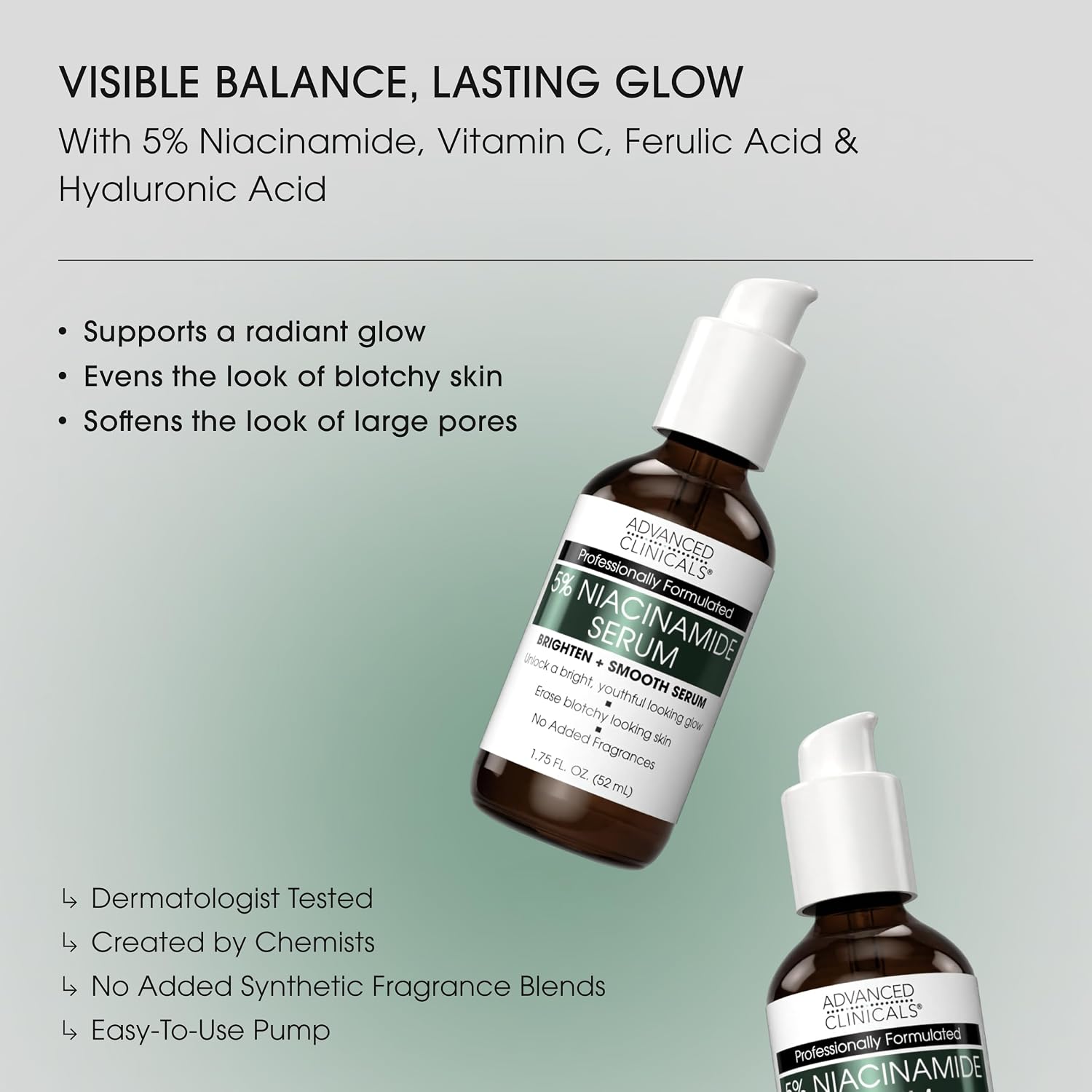 Advanced Clinicals Brightening Vitamin C Serum For Face With Glycolic Acid + Lactic Acid | Vitamin C Eye Serum Face Moisturizer For Improving Look Of Dark Spots & Uneven Complexion, 1.75 Fl Oz