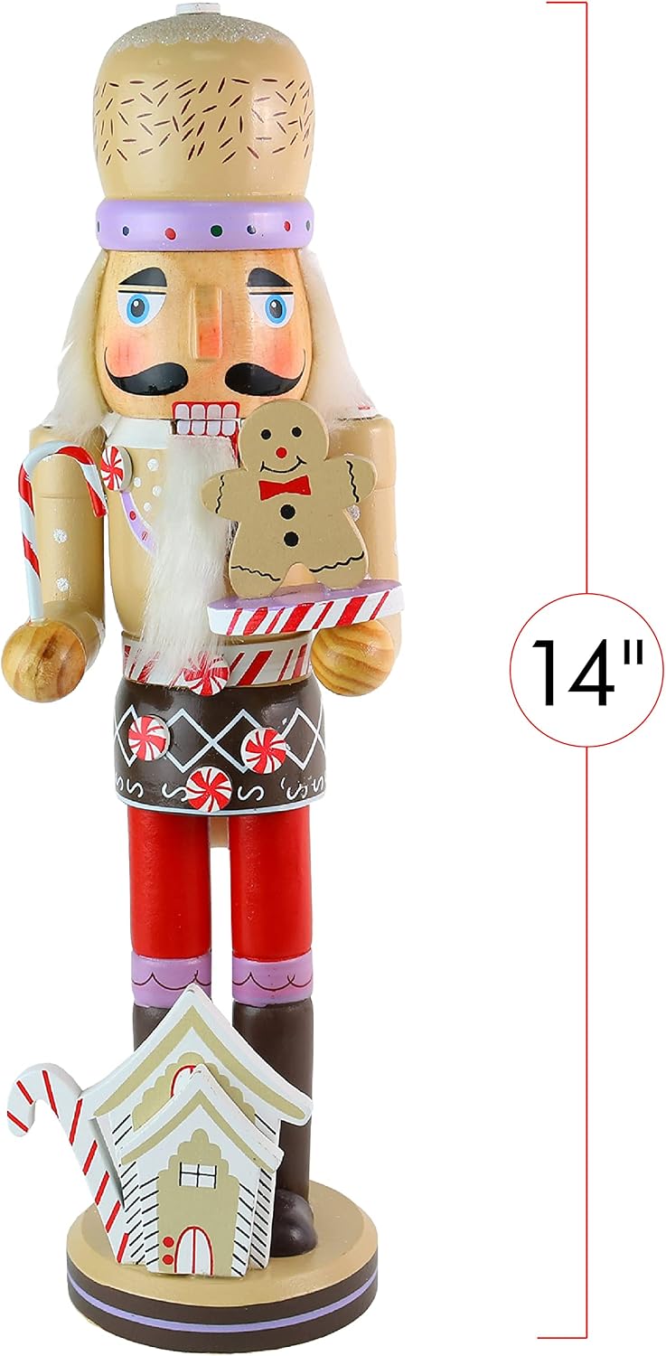 Gingerbread Chef Christmas Wooden Nutcracker - Xmas Figure Decoration 14"