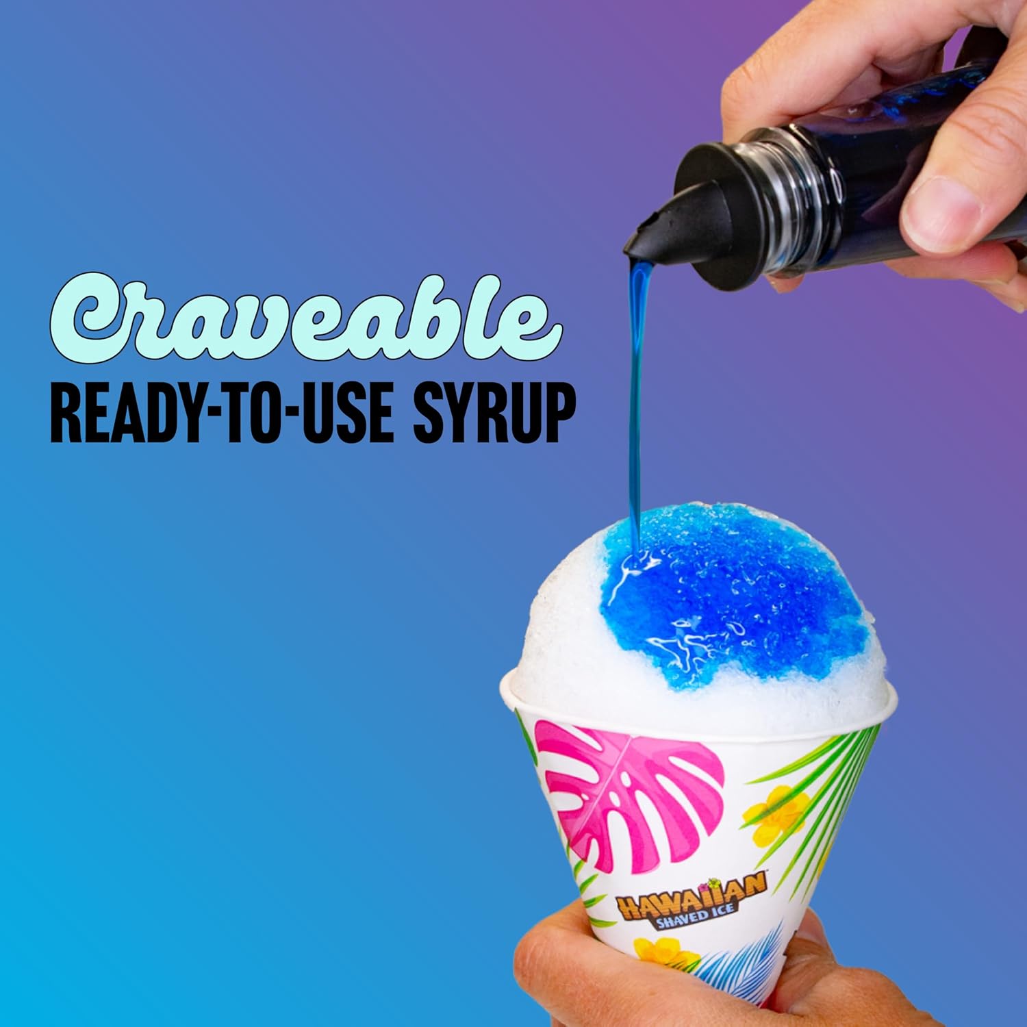 Hawaiian Shaved Ice Syrup Variety Pack - 10 Premium Snow Cone Flavors - Long-Lasting Shaved Ice Flavorings for Home & Business Use - 16oz Bottles