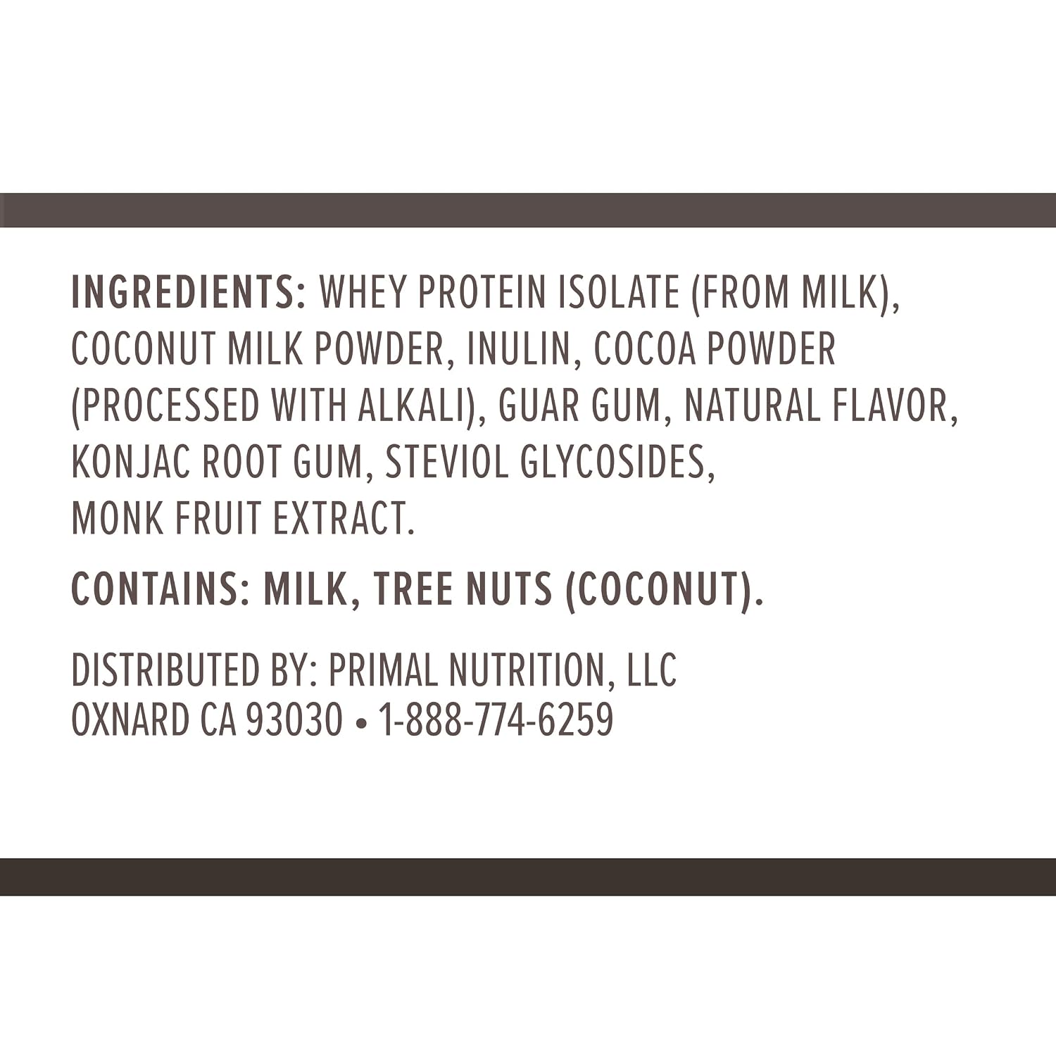 Primal Kitchen Primal Fuel Chocolate Coconut Whey Protein Powder, Gluten and Soy Free, 1.94 Pounds