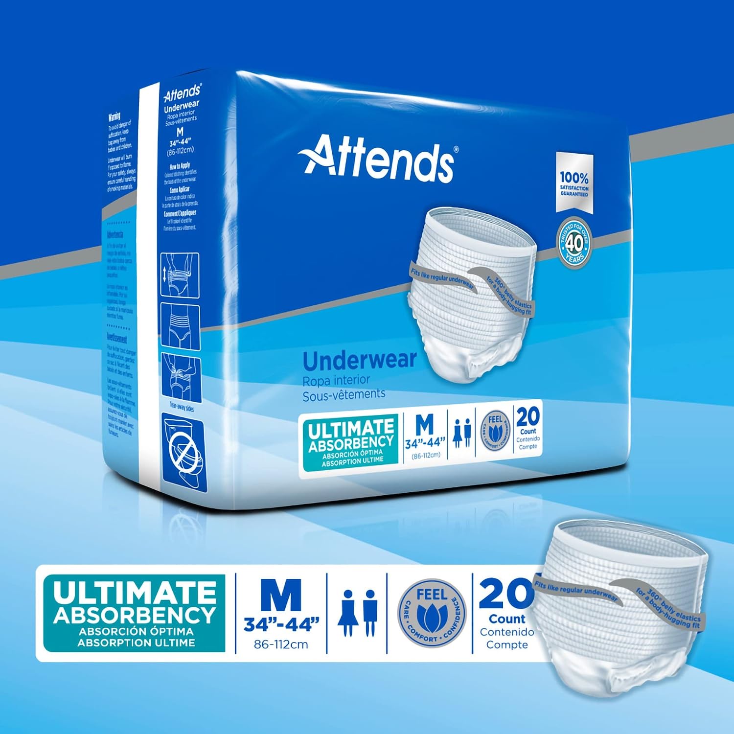 Attends MCK22023101 - Adult Underwear Pull On Medium Disposable Heavy Absorbency