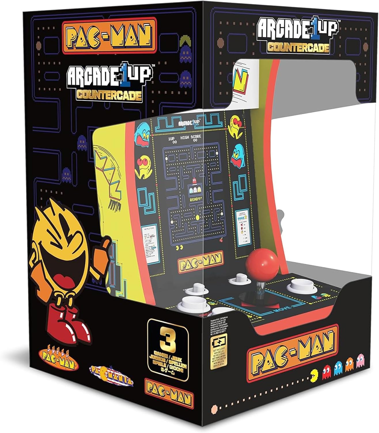 Arcade1Up Ms. Pac-Man Class of '81 Countercade, 3 Retro Games | Countertop Arcade Machine with 7-Inch LCD Screen and Real Feel Joysticks and Buttons