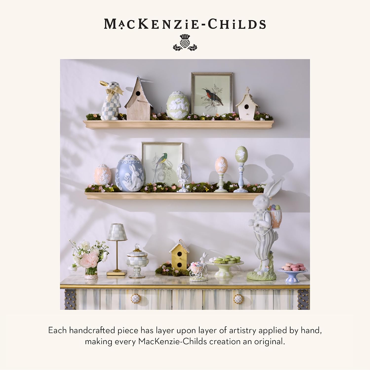 MACKENZIE-CHILDS Cotton Dish Towel, Hydrangea Tea Kettle