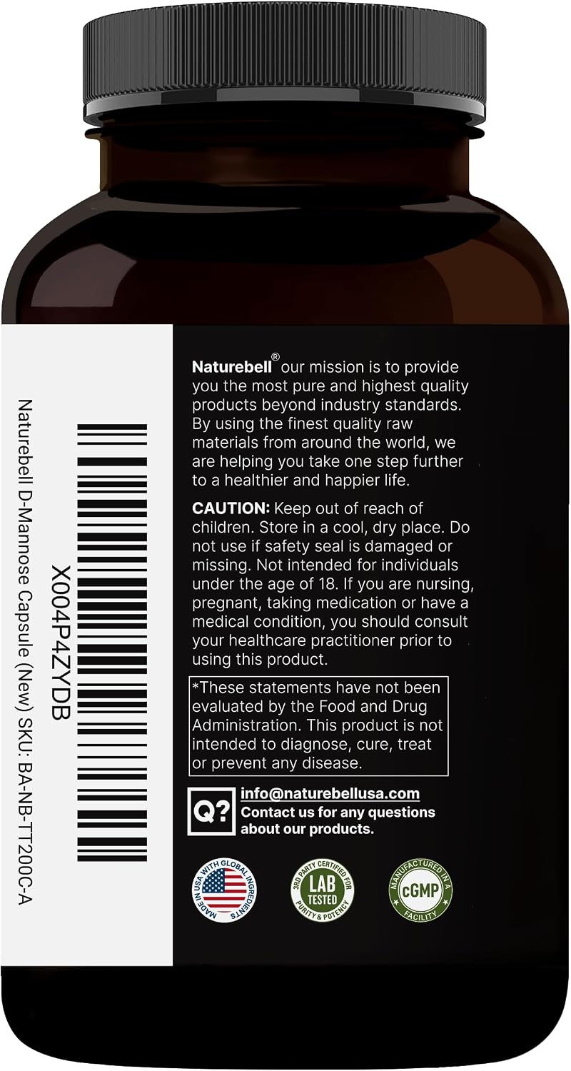 NatureBell D-Mannose 500mg Capsules (2