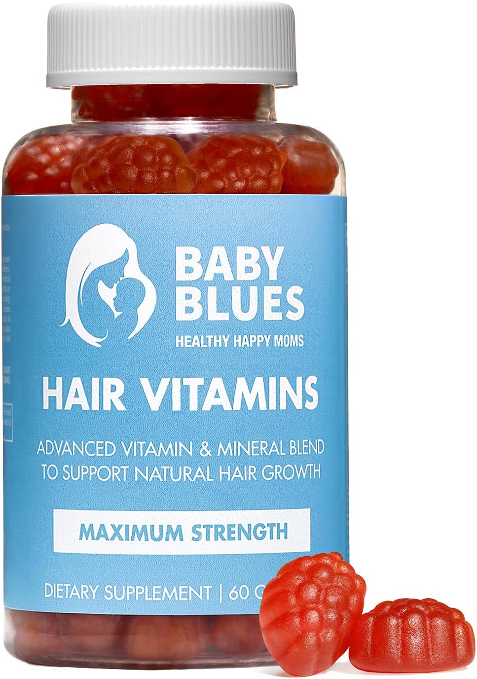 Baby Blues Postpartum Hair Loss Vitamins & Gummies for Women, Biotin & Collagen for Hair Growth Support, Thinning Hair Support