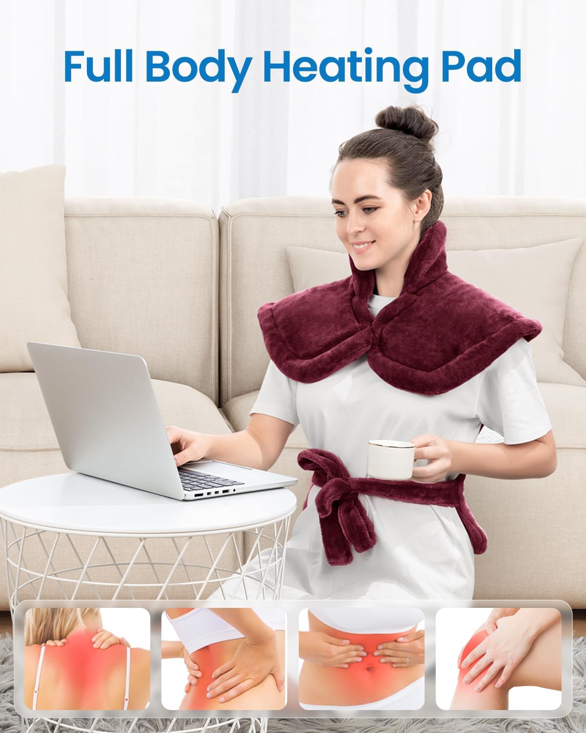 RENPHO Heating Pad for Back, Gift for Women & Men, FSA Eligible HSA