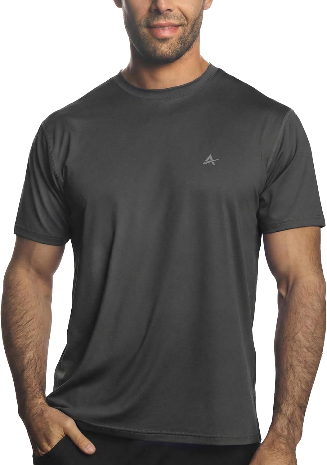 Arctic Cool Men’s Crew Neck Instant Cooling Moisture Wicking Performance UPF 50+ Short Sleeve Workout Shirt