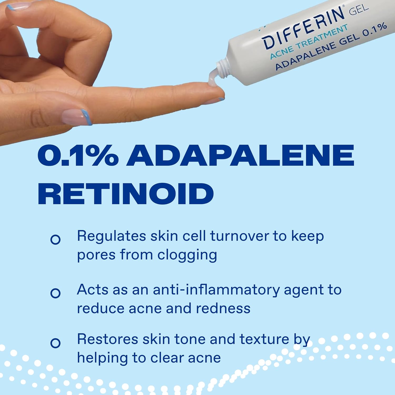 Differin Acne Retinoid Treatment Gel, 0.1% Adapalene, 45g Tube, 2ct