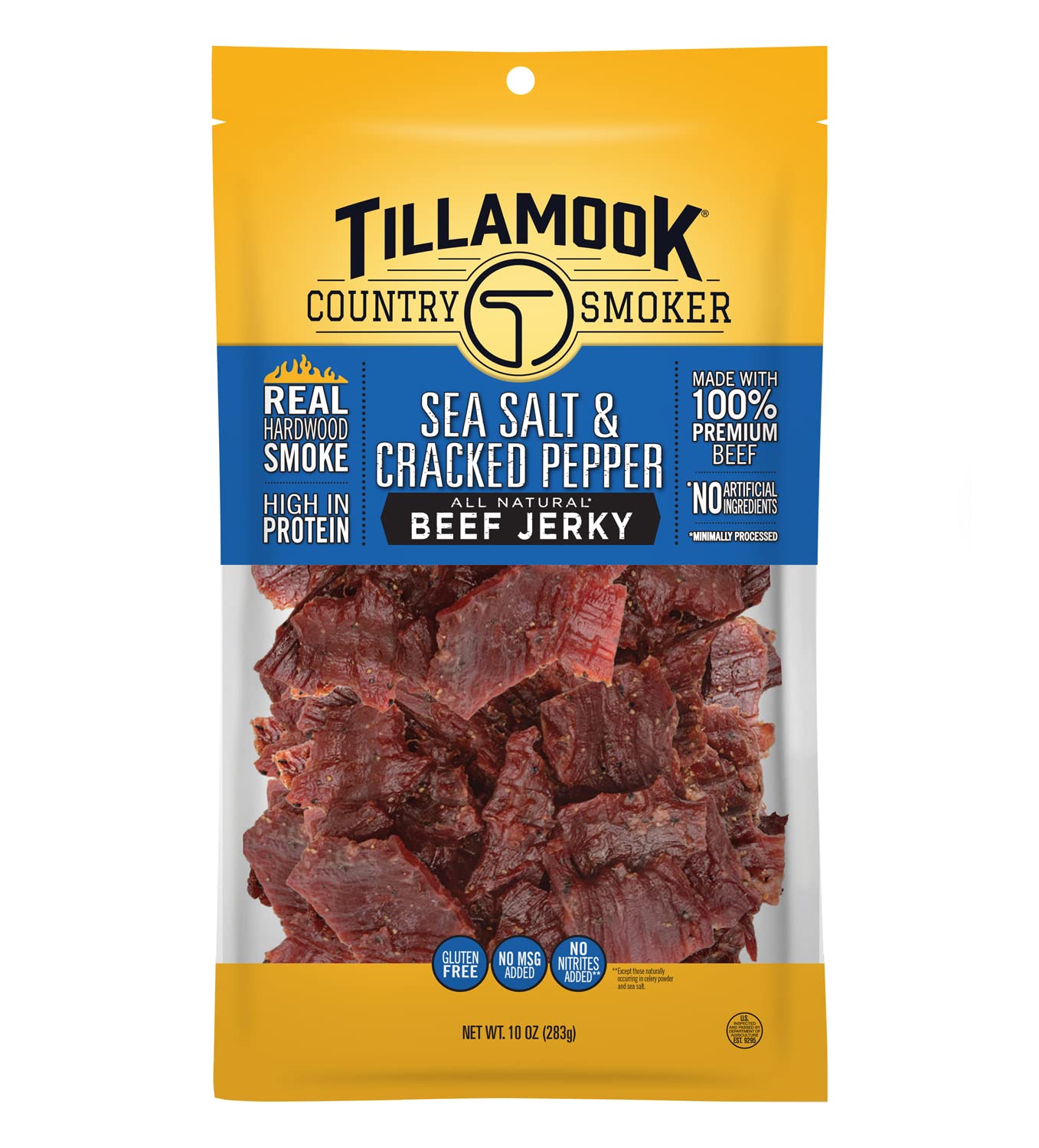 Tillamook Country Smoker Real Hardwood Smoked Beef Jerky, Teriyaki, 10 Ounce