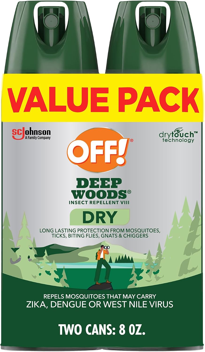 OFF! Deep Woods Insect Repellent Aerosol, Dry, Non-Greasy Formula, Bug Spray with Long Lasting Protection from Mosquitoes and Ticks, 4 Oz, (Pack of 2)