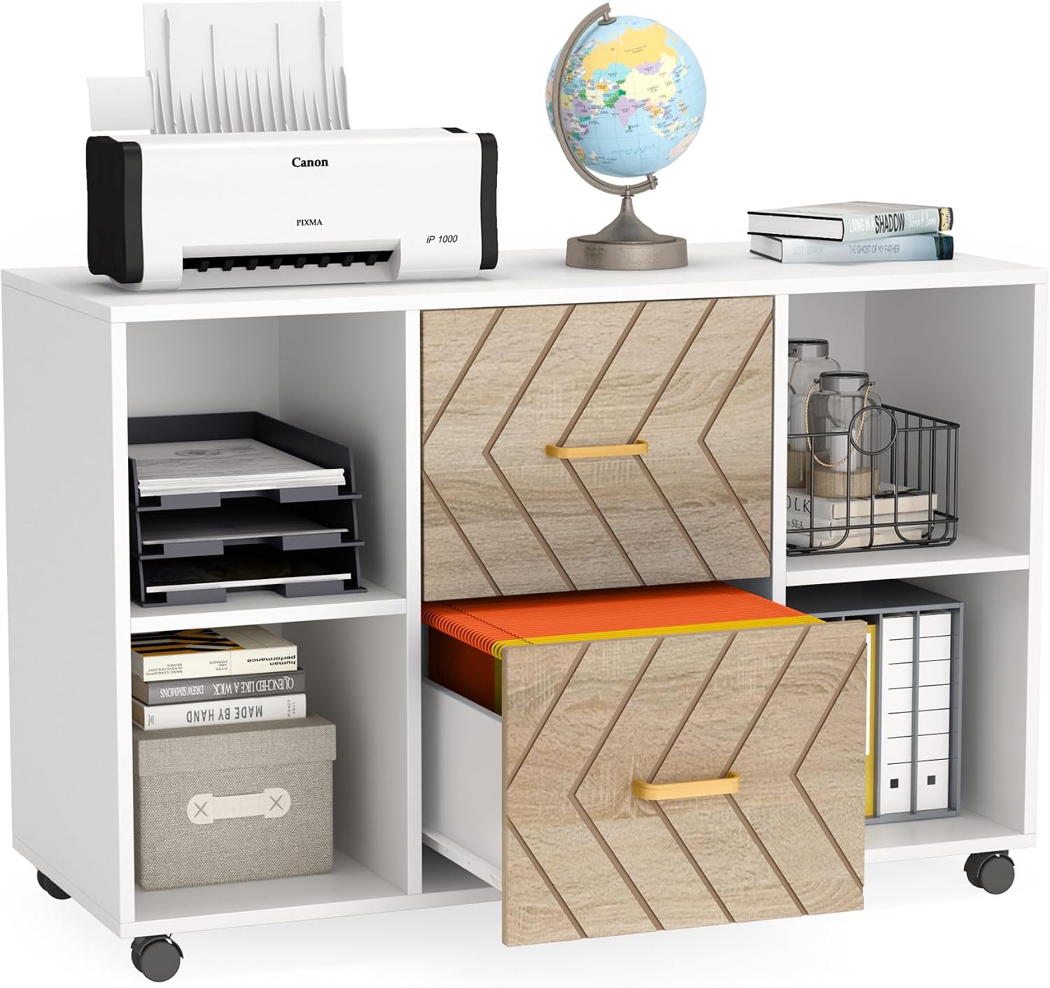 Tribesigns 2 Drawer File Cabinet, Large Mobile Lateral Filing Cabinet for Letter Size