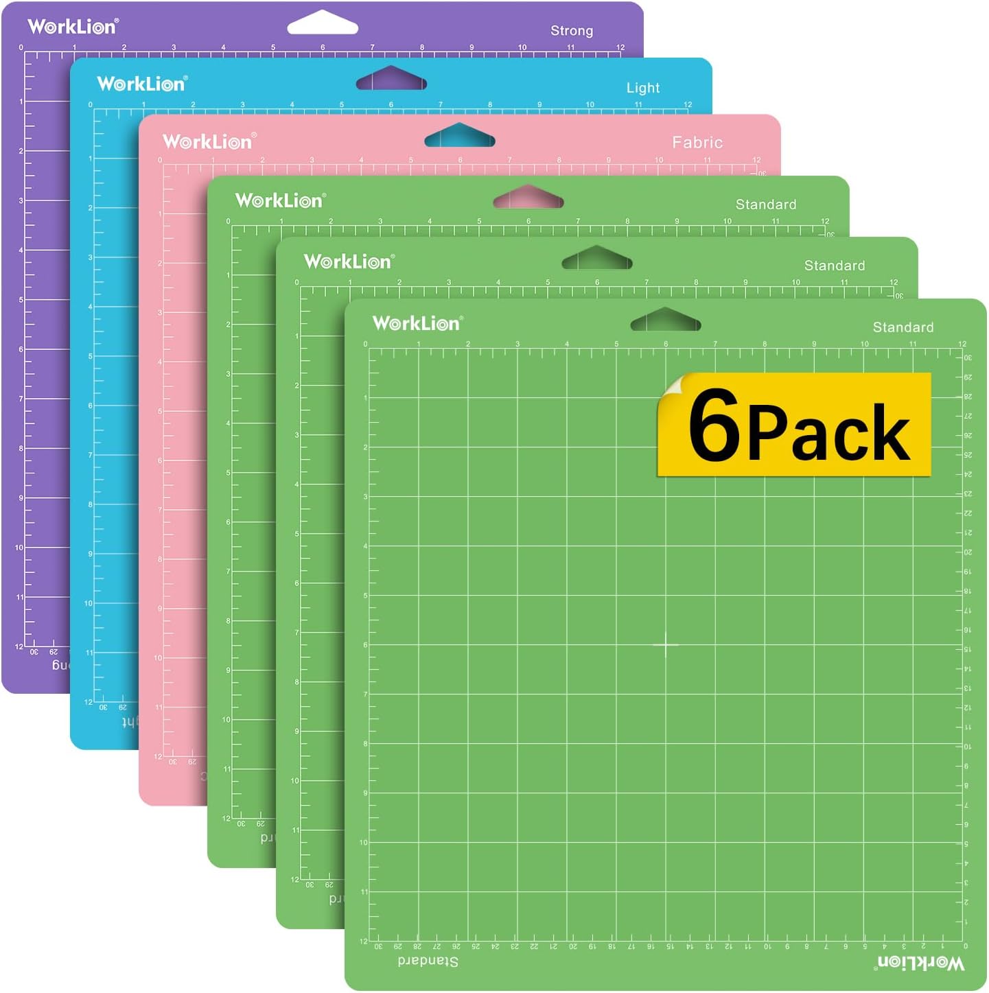 WORKLION Cutting Mat 12x12 Compatible with Maker/Maker 3/Maker 4/Air 2/Explore 3/4, Variety Sticky（Standard, Light