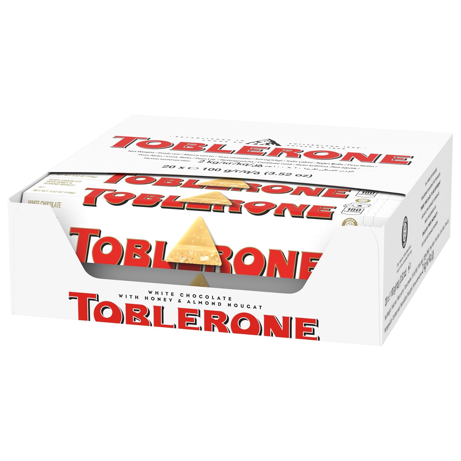 Toblerone White Chocolate, 3.52-Ounce Bars (Pack of 12)