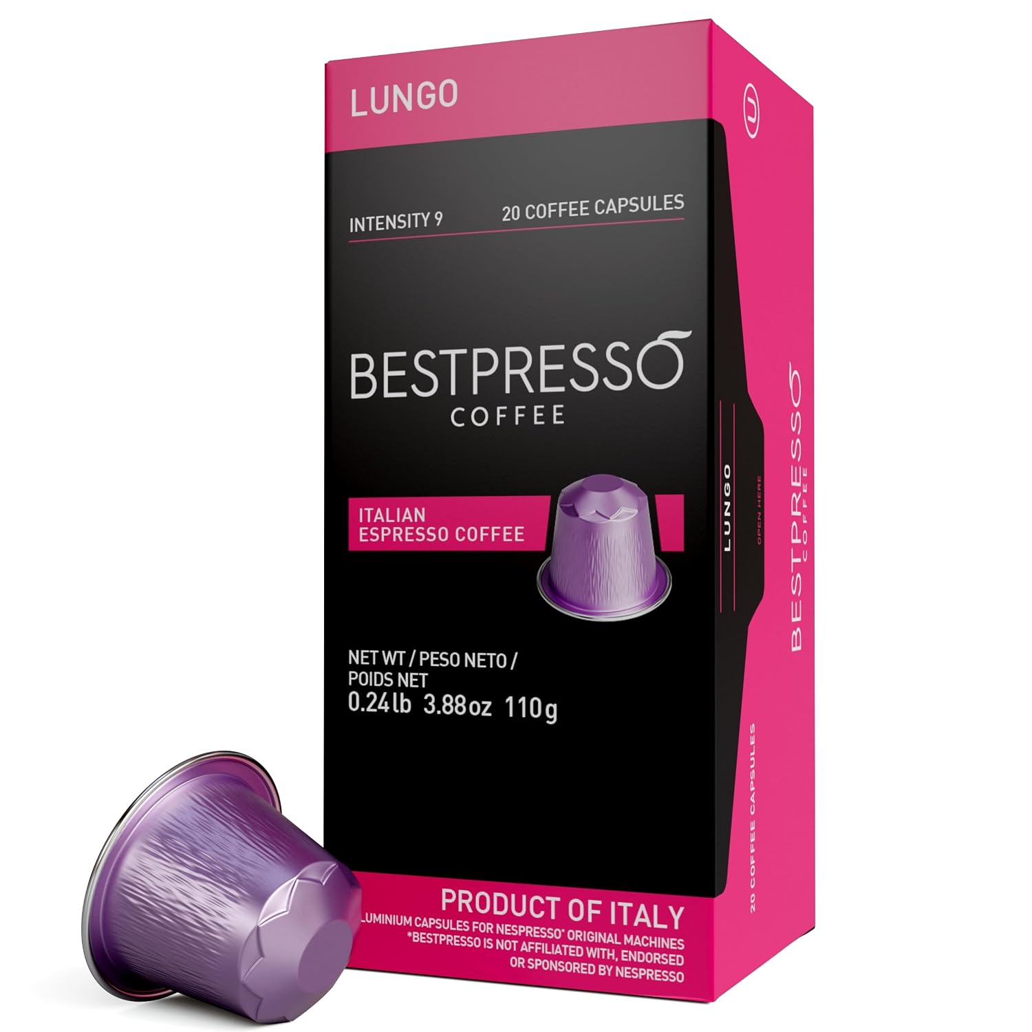 Bestpresso Coffee for Nespresso Original Machine 120 pods Certified Genuine Espresso Flavored Pack Vanilla Pods Compatible with Nespresso Original