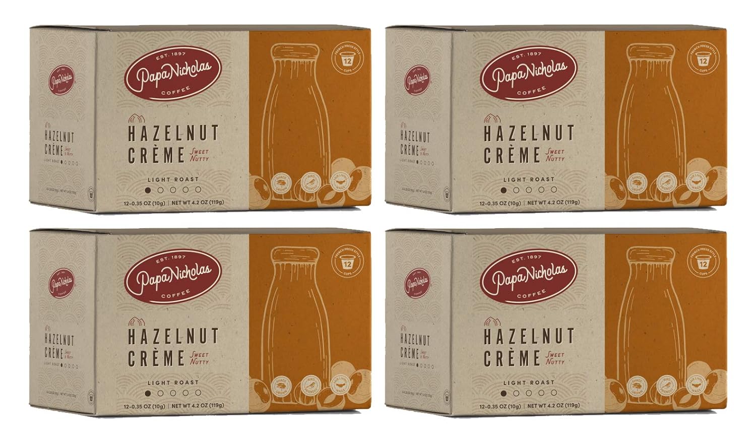 Papanicholas Coffee Single Serve Coffee Cups, Fits Keurig K Cup Brewers, Coffee Pods Hawaiian Islands Blend,12 Ounce