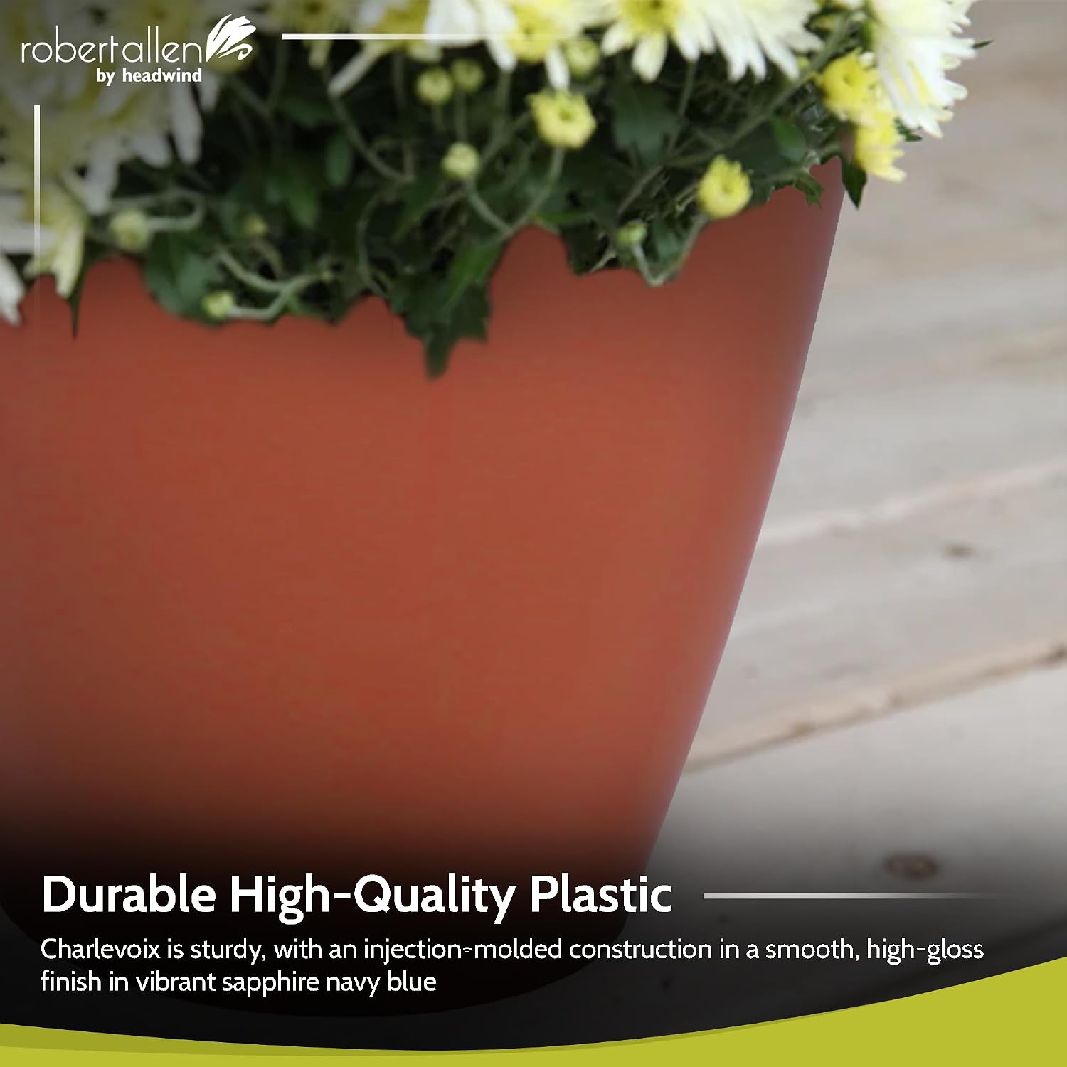 Home & Garden PIM01280 Charlevoix Durares Planter, 10" - Tango