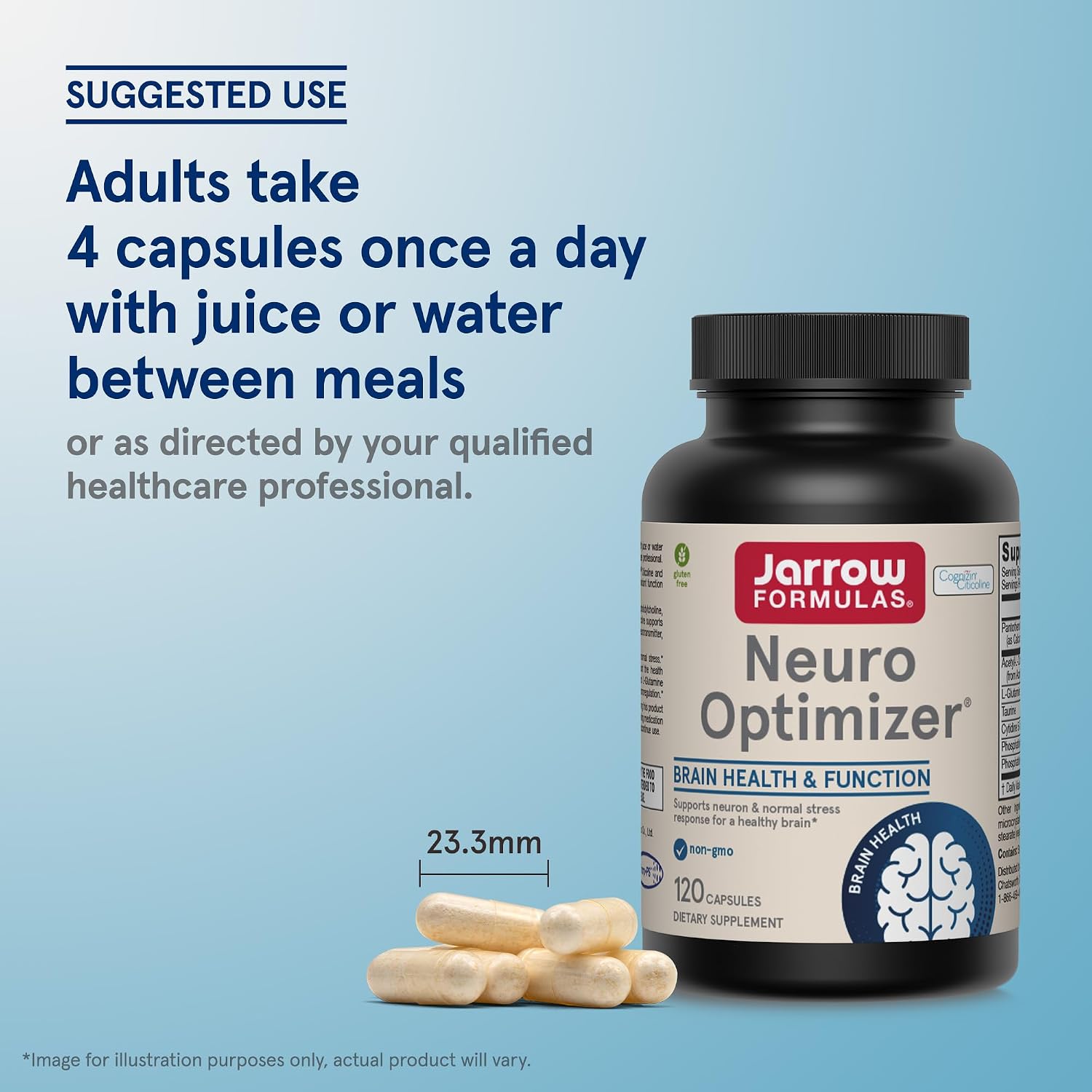 Jarrow Formulas Neuro Optimizer with 7 Neuro-Nutrient Ingredients, Dietary Supplement for Brain Health, Function, and Antioxidant Support