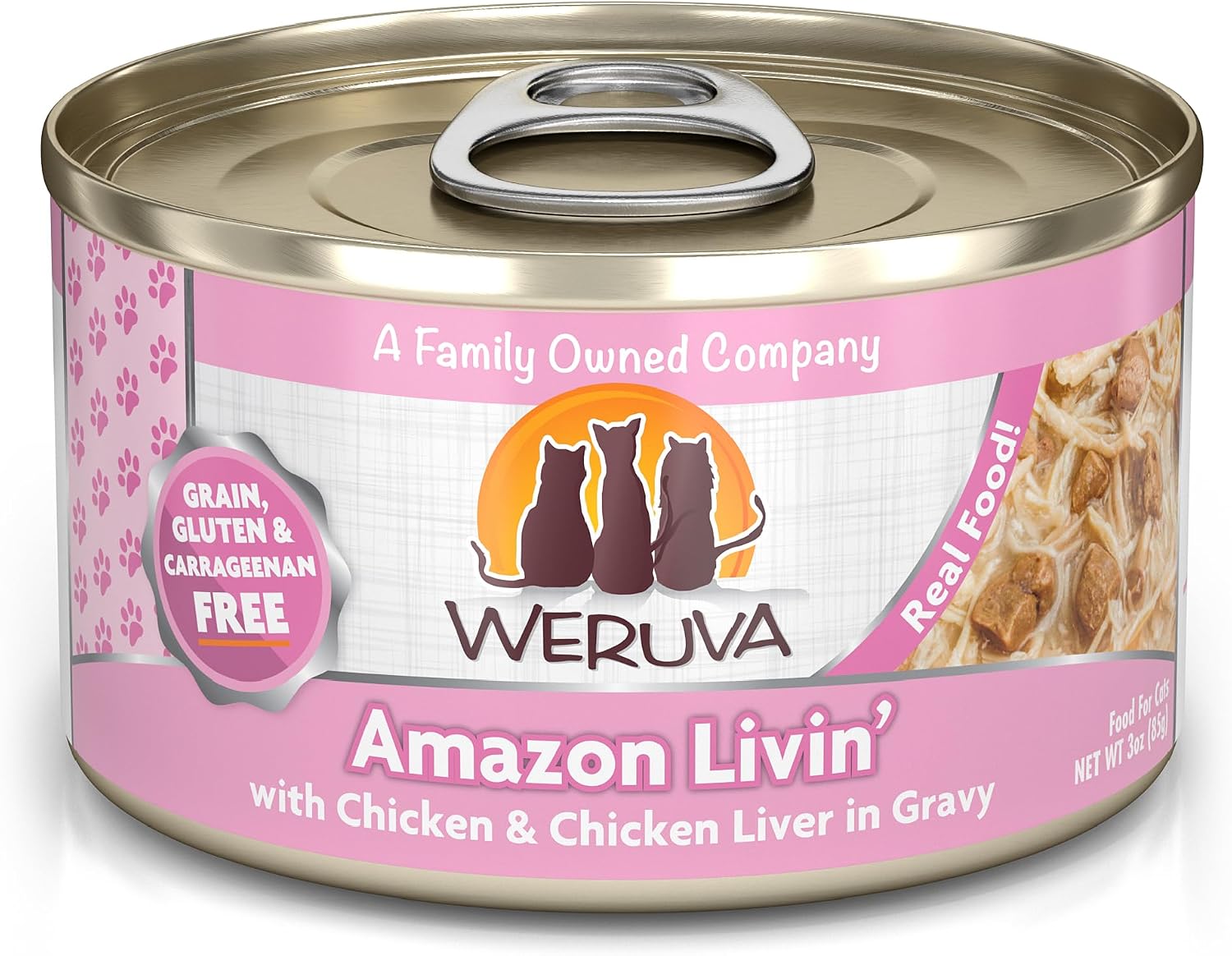 Weruva Classic Cat Food, Paw Lickin’ Chicken with Chicken Breast in Gravy, 3oz Can (Pack of 24)
