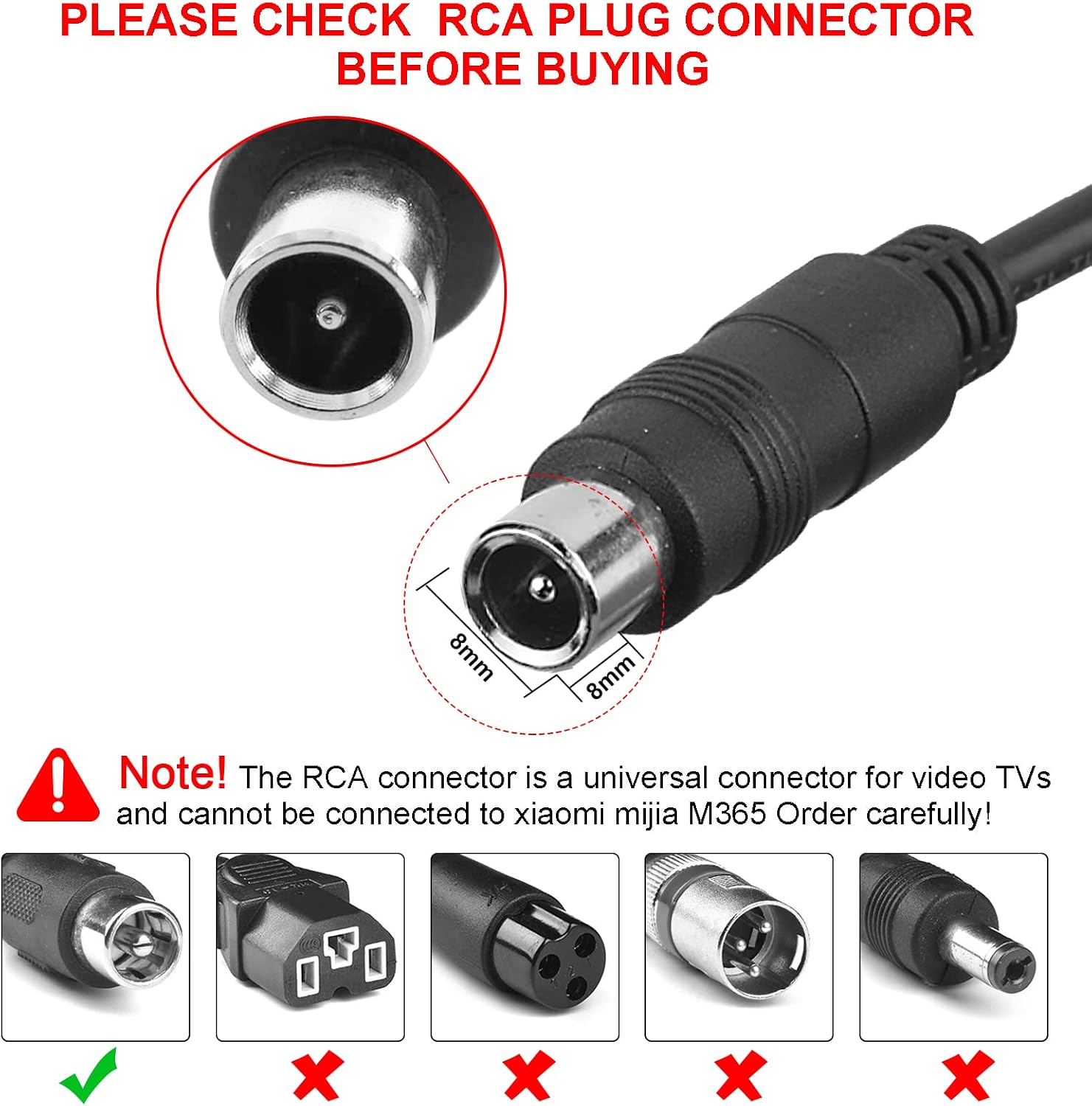 42V 2A RCA Connector for Ninebot Electric Scooter Charger