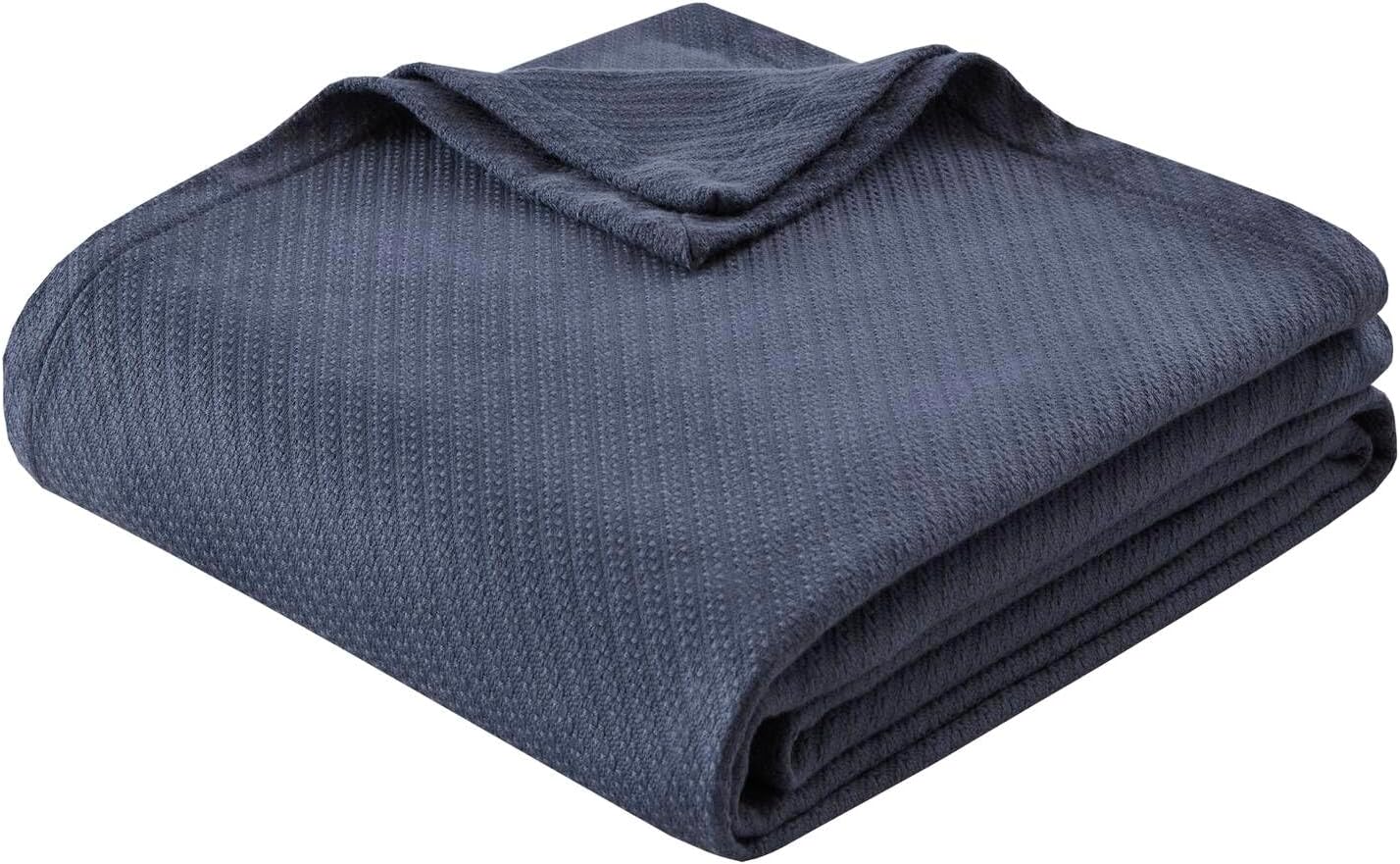 Madison Park Liquid Cotton Luxury Blanket Premium Soft Cozy 100% Ring Spun Cotton For Bed , Couch or Sofa, Full/Queen, Light Blue | Breathable Fabric for Bed or Couch, Diamond Pattern, Lightweight, OEKO-TEX Certified