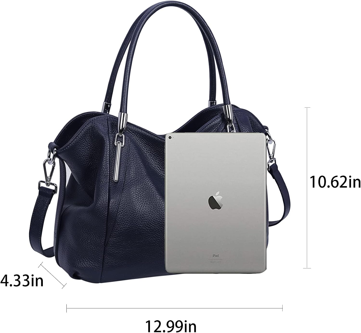 HESHE Leather Shoulder Purses for Women Tote Handbags Satchel Hobo Handbag | Designer Genuine Leather Travel Top Handle Work Bag Ladies Crossbody Purses Adjustable Straps Large Capacity Zippered Closure