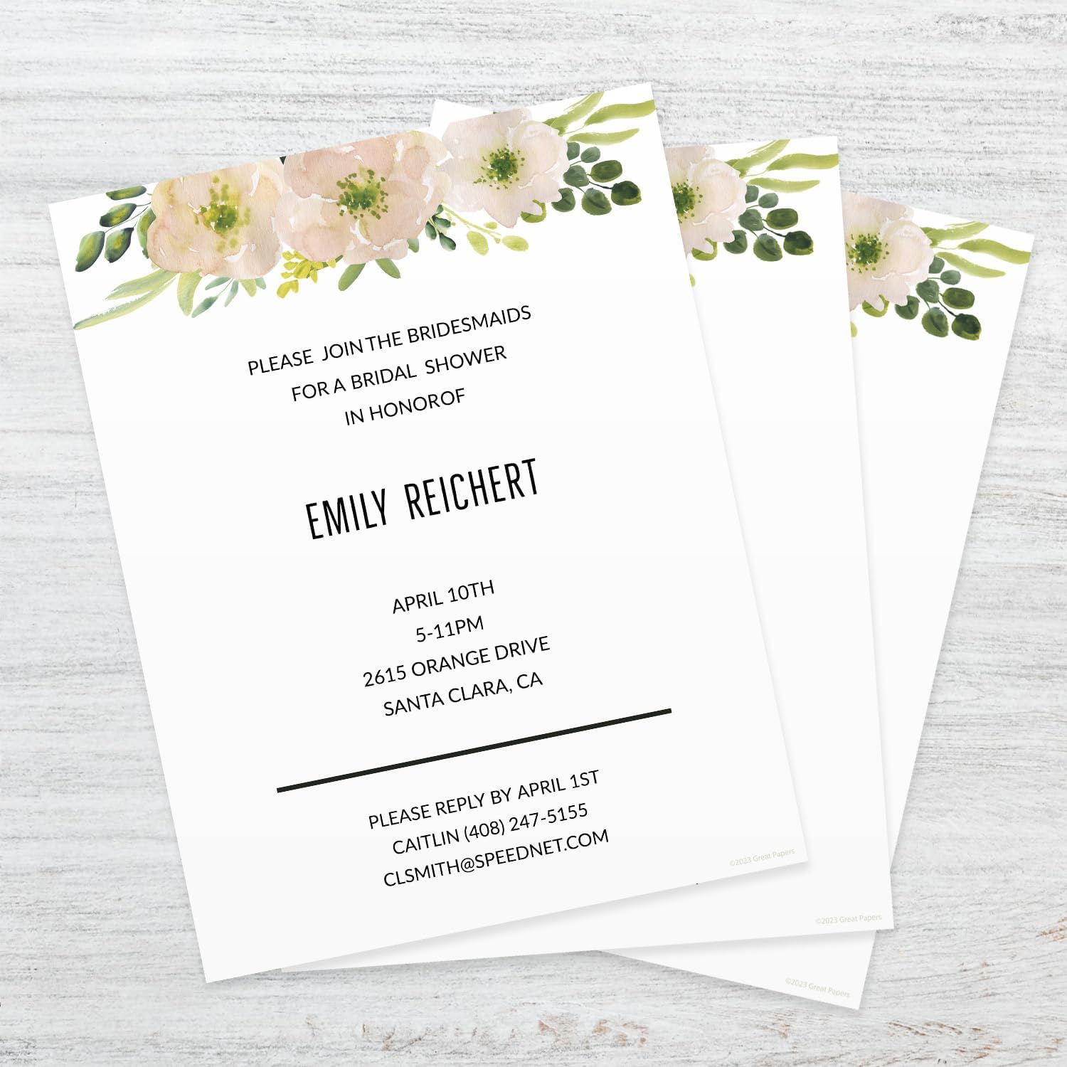 Great Papers! Lush Greenery Letterhead / 80 Floral Sheets 8.5" x 11" Beautiful Watercolor Botanical All Occasion Letter Paper
