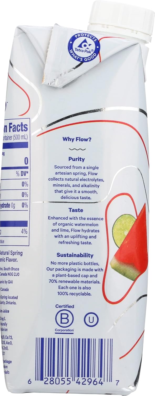 FLOW WATER Organic Blackberry Hibiscus Alkaline Water, 16.9 FZ