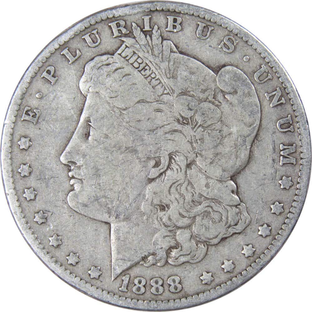 1888 Morgan Dollar VG Very Good 90% Silver $1 US Coin Collectible | Collectible Coin: Morgan Dollar, 1888, Silver, Very Good