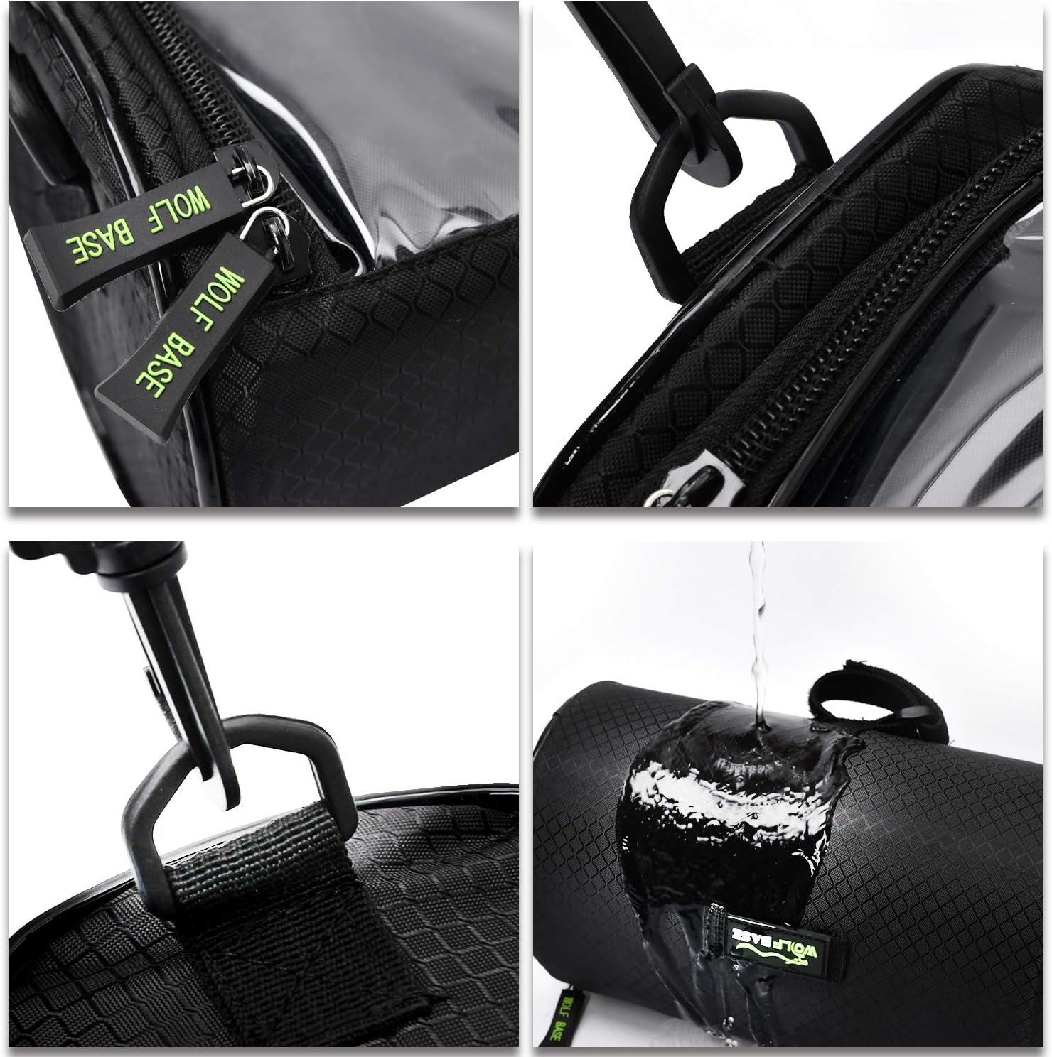 Bike Handlebar Bag, 6 inch Transparent Pouch | Waterproof Phone Cycling Mount Front Bags, Bicycle Storage Bag with Removable Shoulder Stra