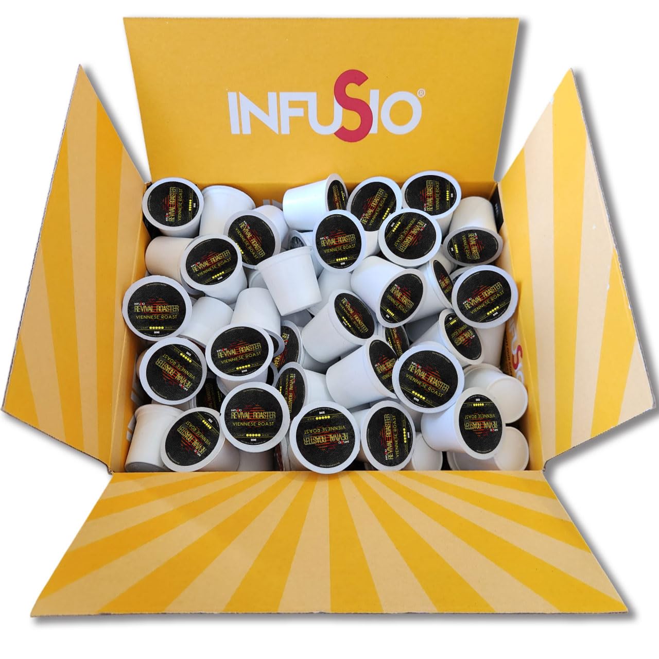 InfuSio Coffee Pods Variety Pack – 96 Count, 12 Blends of Crafted Origins and Indulgent Flavors Including Bourbon Pecan, Butter Toffee & Hazelnut, Medium & Dark Roast, No Sweeteners, Low Acid, Keurig Compatible