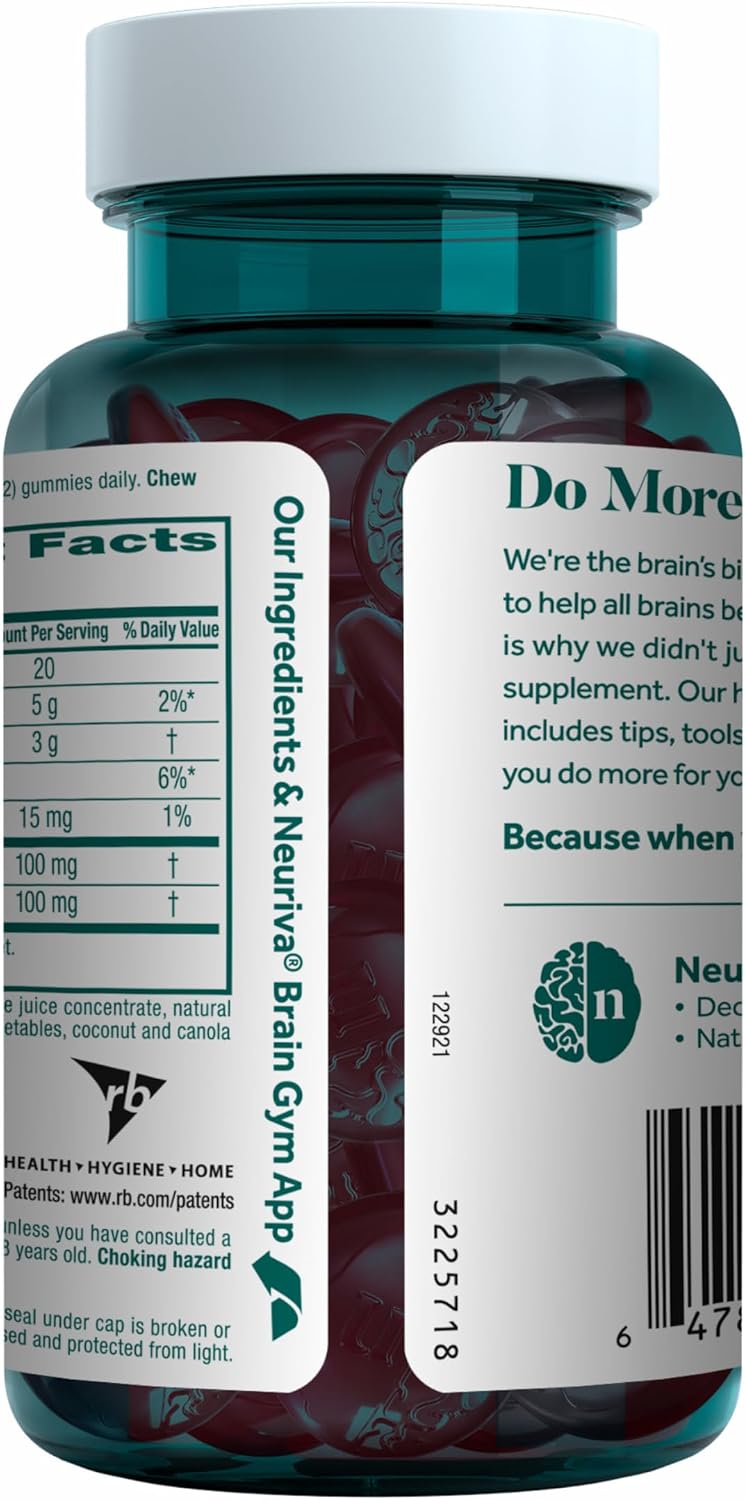 NEURIVA Plus Brain Supplements for Memory and Focus, Clinically Tested Nootropics Neurofactor and Phosphatidylserine with Vitamin B12, Vitamin B6