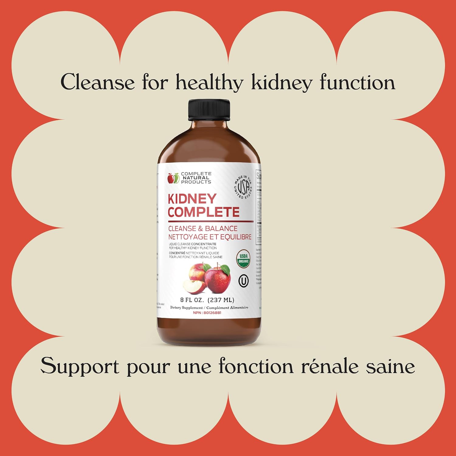 CNP | Kidney Complete Liquid 16oz - ACV, Lemon, Chanca Piedra Cleanse Aid | Kidney support liquid with apple cider vinegar, lemon and organic chanca piedra for daily cleanse and detox routines